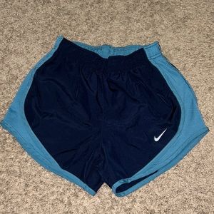 Nike Dri-Fit Athletic Shorts, size xs, navy with blue sides
